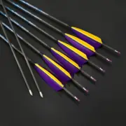 6/12pcs Pure Carbon Turkey Real Feather Arrow ID 4.2mm Archery for Bows Shooting