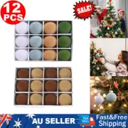 12X Velvet Christmas Balls Flocked Xmas Tree Ball Baubles Ornament Hanging Decor