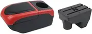 Armrest Box Compatible For Toyota Yaris Elegant Storage Box 2020-2022 Interior With USB Interface Accessory(Black-red)