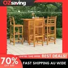 Garden Bar Set 5 Piece Acacia Wood Stools Table Outdoor Patio 110cm 5999