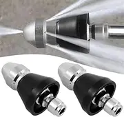 2PCS Sewer Cleaning Tool High-Pressure Nozzle, 5000 PSI High Pressure Drain Jetter Hose Nozzle, Stainless Steel Sewer Jetter Kit for Pressure Washer,1/4'' Quick Connector (2PCS)