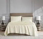 Luxury Cotton 1200 Thread Count Cotton Sateen 4-Piece Sheet Set, King, Ivory