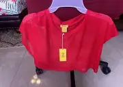 Daisy cropcovert top red Scallop Size M Polyester And Spandex Lightweight