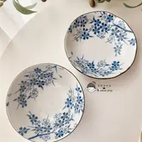 在飛比找樂天市場購物網優惠-進口美濃燒陶瓷釉下彩藍色漸變櫻花盤子碗餐具