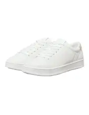 [Calvin Klein] Low Top Lace Up Leather Sneaker in White