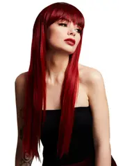 Jessica Ruby Red Deluxe Fashion Wig With Fringe