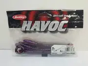 BERKLEY HAVOC GRAPE BROWN BELLY FEDERALE SKEET REESE SOFT FISHING BAIT LURE 5 CT