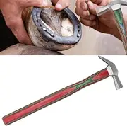 2024 New Farrier Horseshoe Hammer, Horse Shoe Nail Hammer Tool with Wooden Handle, Horse Shoe Hoof Farrier for Horse Hoof Care and Nail Hammering