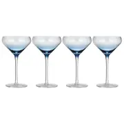 4PK Ladelle Prism 240ml Cocktail Coupe Glass Stemmed Drinkware/Glasses Set Blue