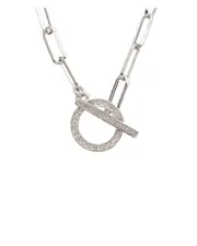 18K Italian Gold Over Silver 0.2 ct. tw. Diamond Link Necklace