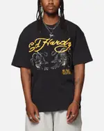 [ED HARDY] Ed Hardy Pypu Panther T-shirt Black Acidwash - Size XL XL Black Acidwash