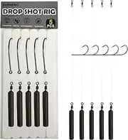 Eupheng Drop Shot Rigs for Bass Fishing, Ready Rig Kit with Barrel Swivel Drop Shot Weights Leader Line and Hook, Multiple Specifications Available
