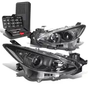 For 2014-2016 Mazda 3 Pair Black Clear Signal Projector Headlight Lamp+Tool Box (for: Mazda)