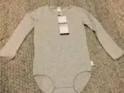 BONDS WONDERBODIES grey legless One Piece long sleeves size 18-24mths BNWT