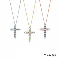在飛比找momo購物網優惠-【ALUXE 亞立詩】18K金 鑽石項鍊 華麗十字 十字架 