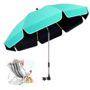 QTREE intelligence 48.8 inch Large Beach Umbrella with Clamp Sun Shade for Be...