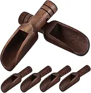 Gatuida 6Pcs Wooden Scoop Ergonomic Mini Spoons for Salt Sugar and Spices Versatile Kitchen Utensils for Tea Seasoning and Condiments Smooth Finish for Easy Cleaning