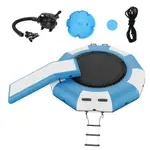 VEVOR Inflatable Water Bouncer, 10ft Recreational Water Trampoline, Portable Bounce Swim Platform with Slide, 3-Step Ladder & Electric Air Pump, Kid A