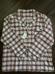 NWT Marine Layer Pajama Flannel Classic PJ Top Red Plaid Womens Size XL $74