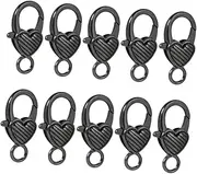 SEWACC 10pcs Heart Shape Lobster Claw Clasp Jewelry Clasp for Necklace DIY Bracelet Bag Accessory