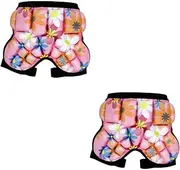 2 Pcs Snowboard Ski Protective Hip Pad Shorts Boys and Girls Snow Pants Pad Lightweight Flower
