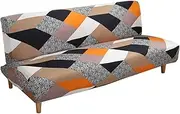 [Cornasee] Stretch Sofa Bed Cover Futon Slipcover,Full Folding Armless Sofa Covers Furniture Protector,Easily Removable and Machine Washable (D)