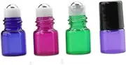 OFFIGAM 6PCS Portable Glass Roll Ball Bottles for Perfume Essential Oils Refillable Lightweight Durable for Travel Home Use for Liquid Dispensing Random Color