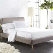 King Single Size White Color 1000TC 100% Cotton Fittd Sheet Flat Sheet Pillowcase Set