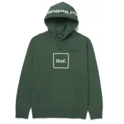 Size Small Huf Essentials Box Logo Pull Over Hoodie - Dark Green