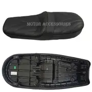 Black Leather Touring Gel Seat Fit For Royal Enfield Interceptor Continental GT