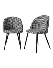 [Levede] Upholstered Padded Seat x2 in Black/White