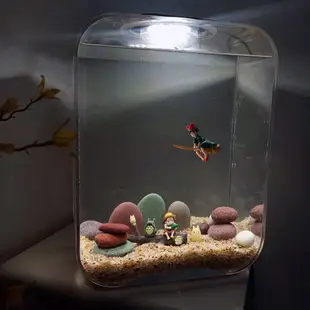 【魚菜共生箱】魚箱魚缸魚缸小型家用帶打氧過濾免換水亞克力水族箱水草造景缸金魚缸桌面