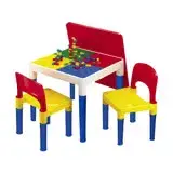在飛比找遠傳friDay購物優惠-《孩子國》方形積木桌椅組~送網袋及100顆小積木