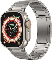Zumyzu Titanium Bands Compatible with Apple Watch Ultra 2/Ultra Series 10 9 8 7 6 5 4 SE, Band for Apple Watch 49mm 46mm 45mm 44mm, 49g Lightweight Pure Titanium Metal Strap for iWatch