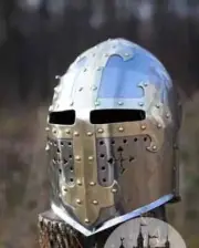 Medieval Helmet " SUGARLOAF " Templar Visor Helmet LARP Knight Helmet X-MAS Gift