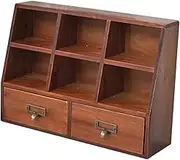 WeiLaiKeQi Desktop Countertop Cabinet Wooden Display Shelf for Home Office Kitchen