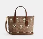 COACH x PEANUTS 2025 City Mini Tote Bag Signature Canvas Snoopy Print CBS83 NEW