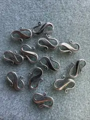 12 | Silver S Clasp Hook Connectors for Bracelet Necklace 15mm
