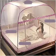 Mosquito Nets, Mongolian Yurt Dome Net Free Installation and Folding Nets, Prevent Insect Pop Up Tent Curtains for Beds Bedroom (5,1.2 * 2m)
