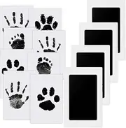 Baby Footprint Handprint Pet Paw Print Kit with 4 Ink Pads and 8 Imprint Cards, Baby Footprint Handprint Pet Paw Print Kit,Inkless Hand and Footprint Kit,Footprint and Handprint Pet Paw Print Ink Kits