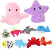 Kisangel 10pcs Cartoon Ocean Animal Finger Puppets Interactive Hand Puppets for Storytelling Bonding and Communication