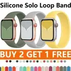 Silicone For Apple Watch Series Ultra 8 7 6 5 4 SE Band Solo Loop iWatch Strap