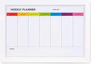 Weekly Dry Erase Board for Wall [17in x 12in] Weekly Whiteboard Planner and Magnetic Calendar - Days of The Week White Board for Schedule, Daily Meal Planner - Includes Full Mounting Kit