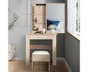 ALFORDSON Dressing Table Stool Set Sliding Makeup Mirror Vanity Desk Wood
