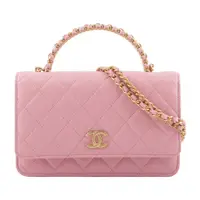 在飛比找誠品線上優惠-【CHANEL 香奈兒】金色CC LOGO提把小羊皮迷你WO