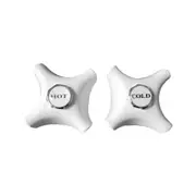 Shaw & Mason White Four Point Tap Handles - Pair