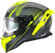 Apex FI200 Madrid, full face helmet , color: Black/Grey/Neon-Yellow , size: S