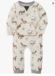 NWT - Mud Pie Reindeer Bear Print Waffle Weave Knit 1 Pc Set 3-6 Months