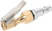 American Threaded Brass Air Chuck Clip Heavy Duty Tire Inflation Nozzle with Locking Clip Compatible with Tire Inflators and Compressors Secure Attachment for Easy Air