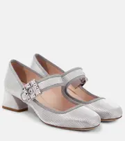 [Roger Vivier] Roger Vivier Trés Vivier embellished pumps AU 4.5 metallic